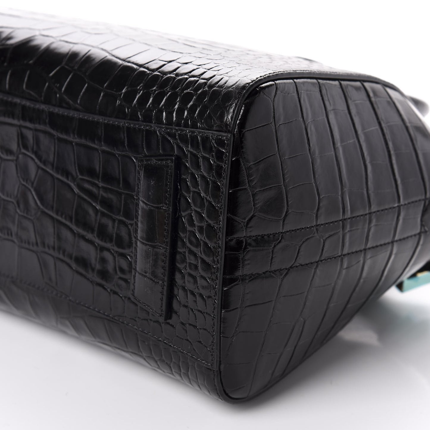 Calfskin Crocodile Embossed Small Antigona Black