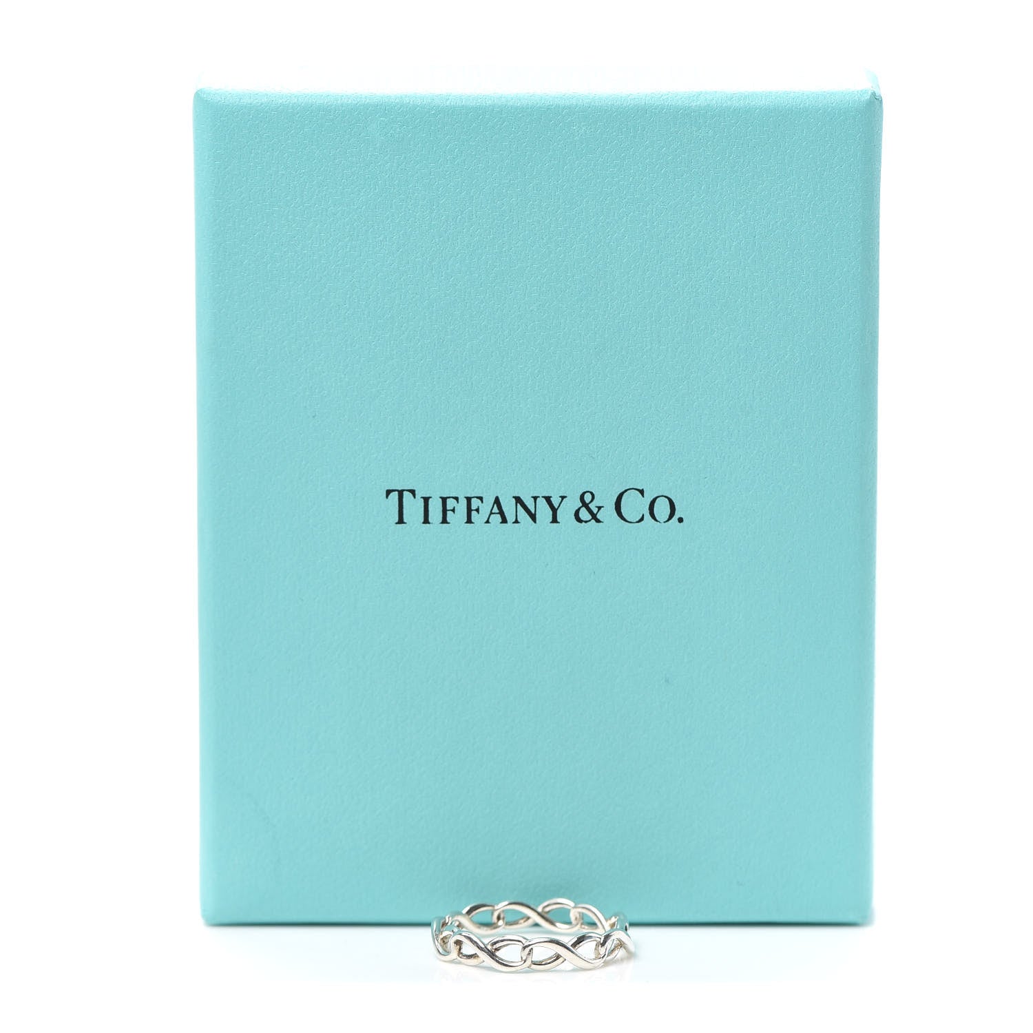 Tiffany Sterling Silver Narrow Infinity Band Ring 58 8.25 6 of 6