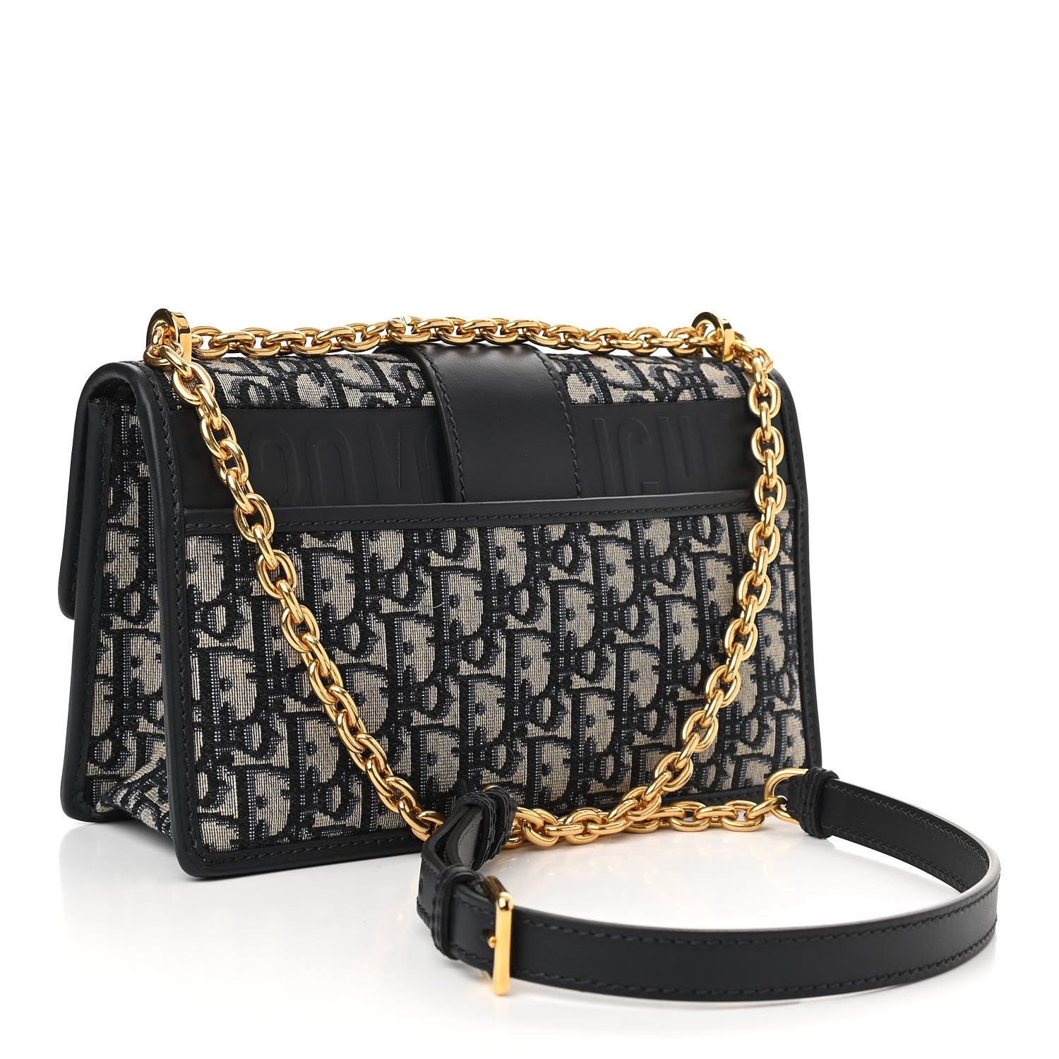 Christian Dior Oblique 30 Montaigne Chain Flap Bag Blue 3 of 10