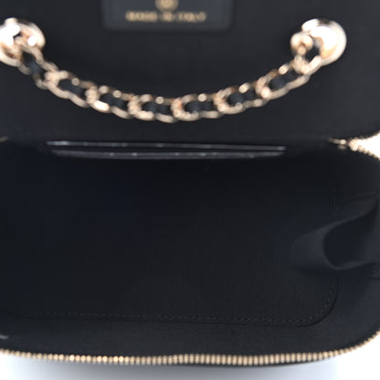 Chanel Lambskin Camellia Embossed Small Vanity Case With Chain Black 5 of 9