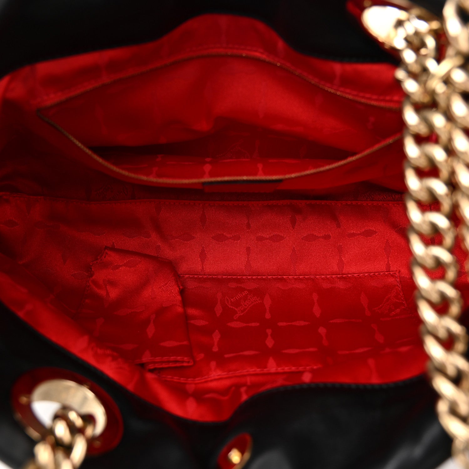 Christian Louboutin Calfskin Chain Shoulder Bag Black 5 of 9