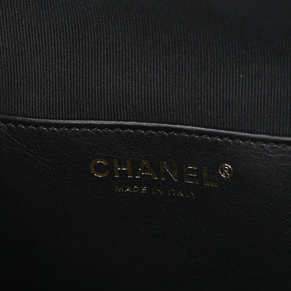 Chanel Shiny Crumpled Calfskin Quilted Medium Chanel 25 Handbag Black 6 of 10