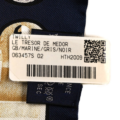 Hermes Silk Le Tresor De Medor Twilly Marine Gris Black 4 of 4