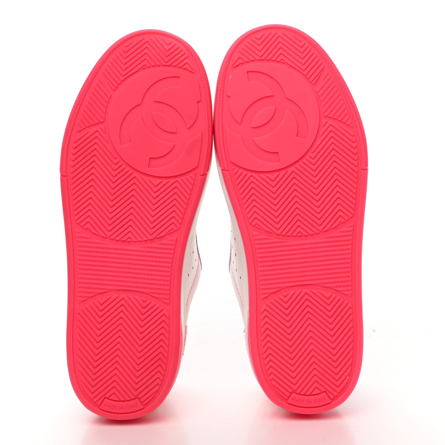 Calfskin Womens Logo Sneakers 36 Fuchsia White