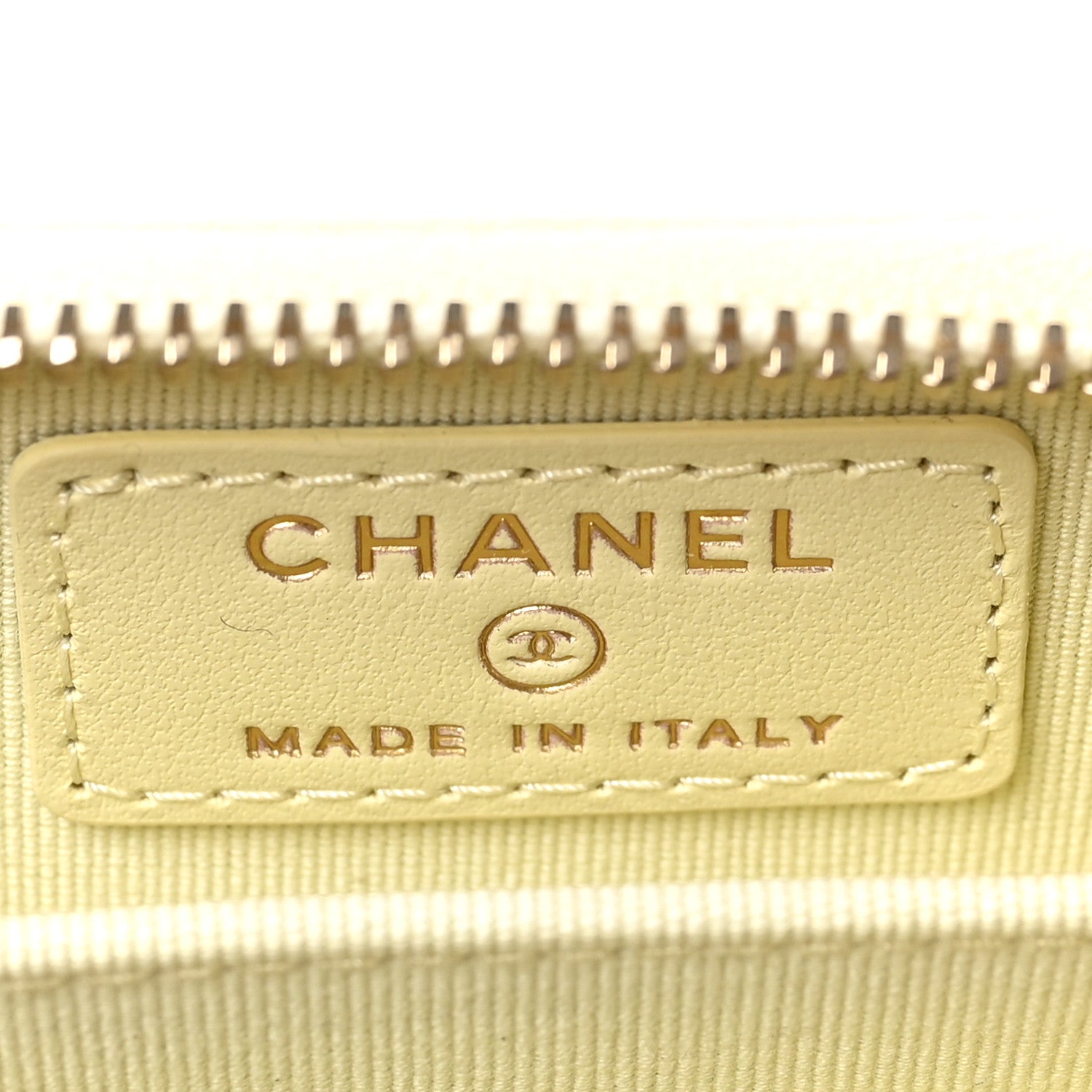Chanel Caviar Quilted Zip Coin Purse Yellow 6 of 7