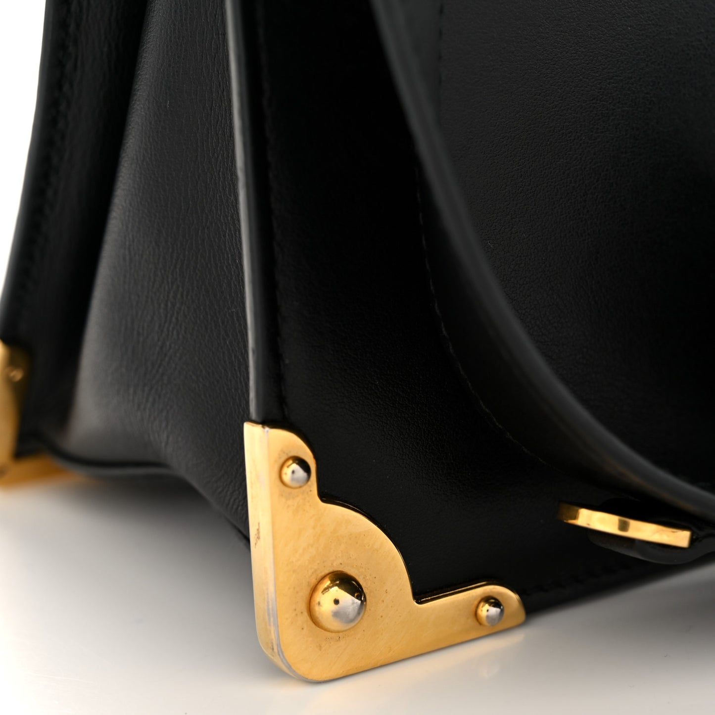 City Calf Saffiano Animalier Top Handle Bag Black