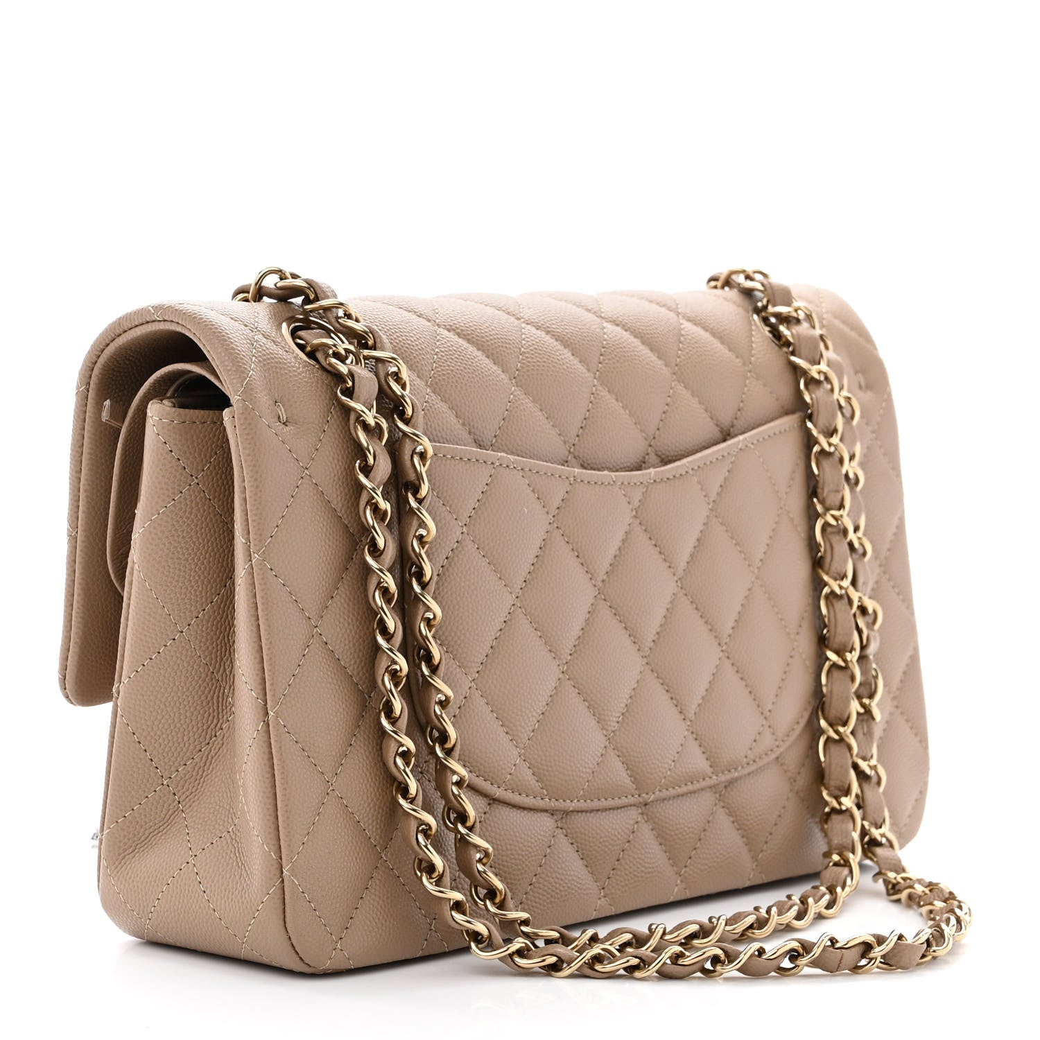 Chanel Caviar Quilted Medium Double Flap Dark Beige 3 of 11