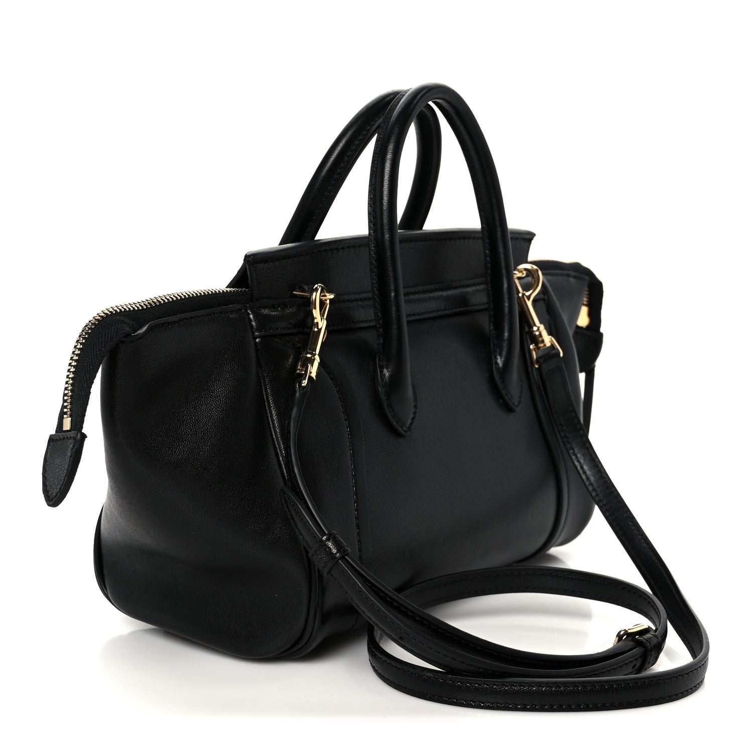 Celine Supple Shiny Lambskin Little New Luggage Black 3 of 9