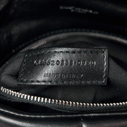 Saint Laurent Lambskin Quilted Toy Loulou Puffer Monogram Chain Satchel Black 8 of 12