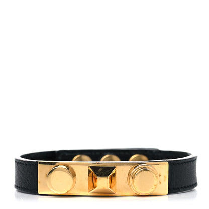Saint Laurent Calfskin 3 Clous Bracelet Black 1 of 5