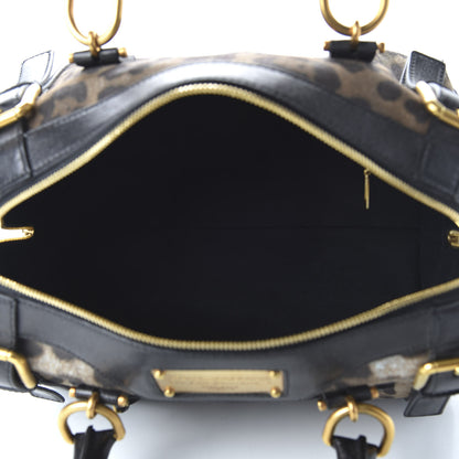 Dolce & Gabbana Canvas Leopard Print Miss Easy Way Satchel Black 5 of 9