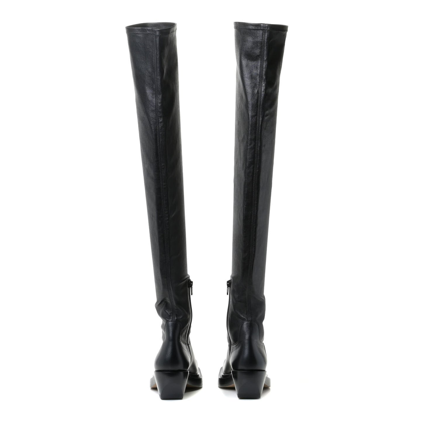 Calfskin Nappa Lean Over The Knee Boots 37.5 Black