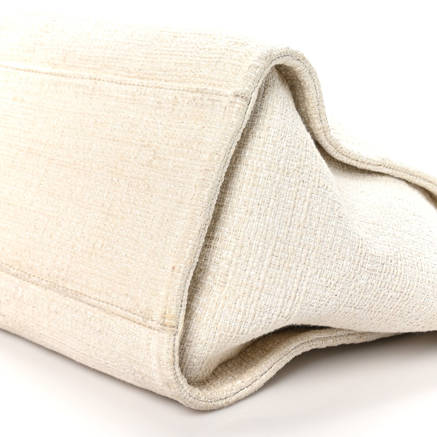 Mixed Fibers Calfskin Medium Deauville Tote Light Beige