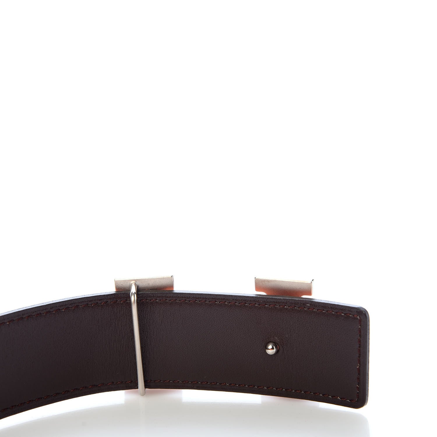 Hermes Box Togo 32mm Guilloche H Belt 80 Chocolate Orange 4 of 6