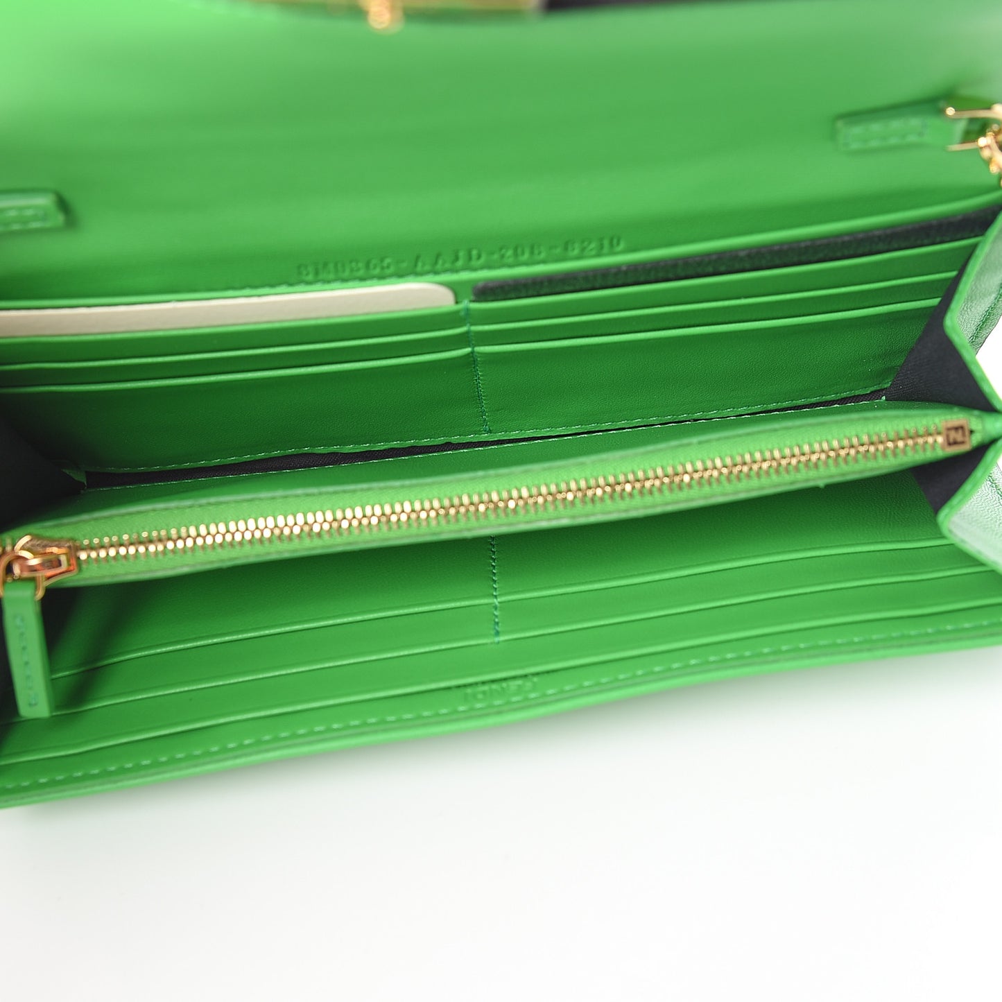 Nappa Matisse FF Embossed Continental Wallet On Chain Tomatillo