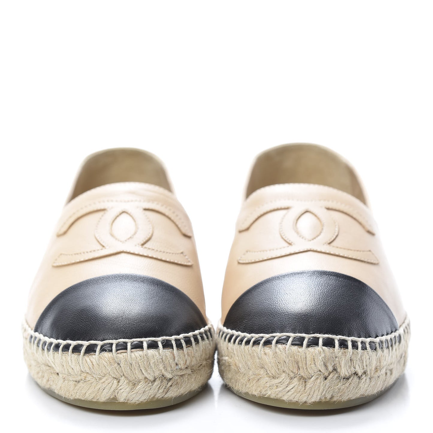 Lambskin CC Espadrilles 39 Beige Black