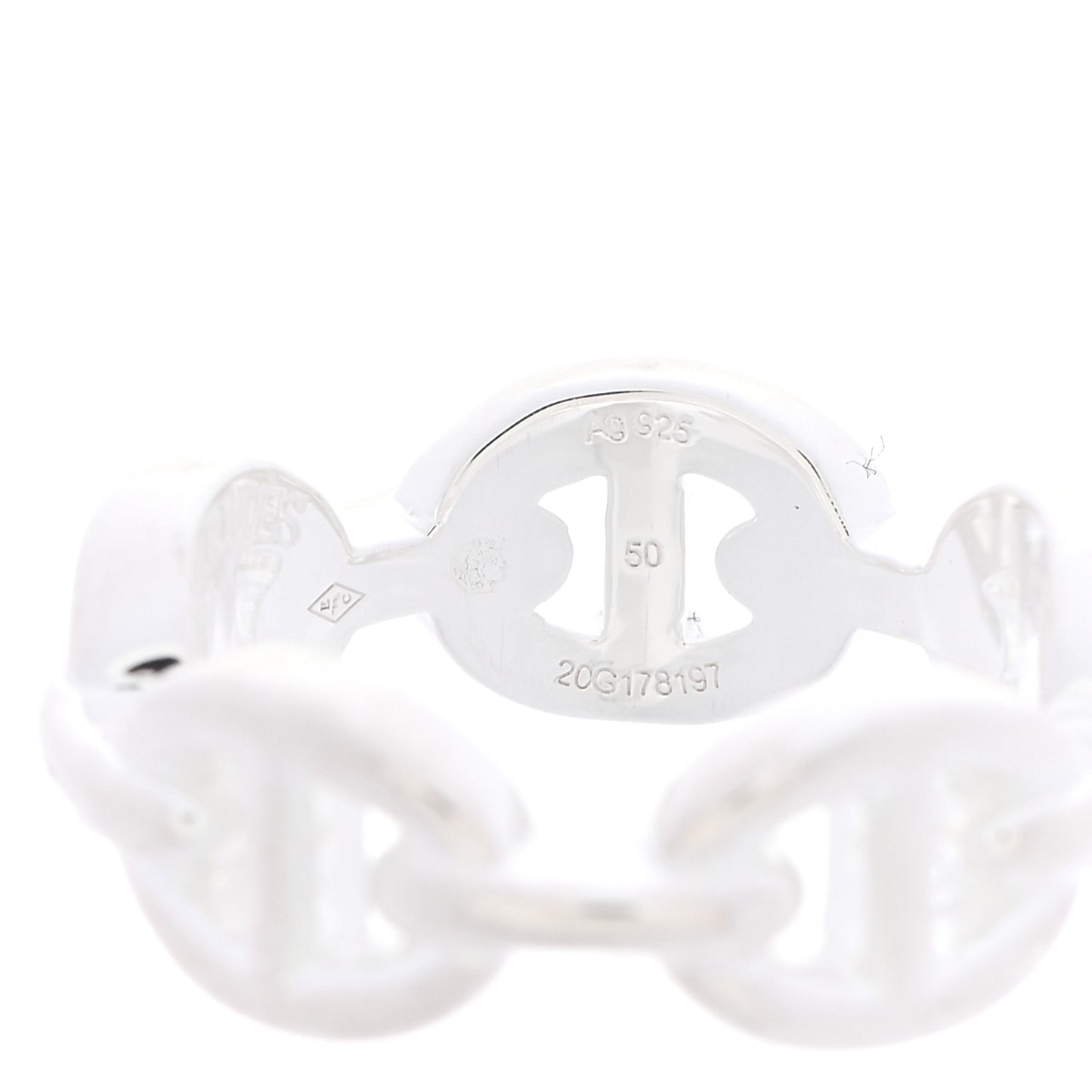Sterling Silver PM Chaine d'Ancre Enchainee Band Ring 50 5.25