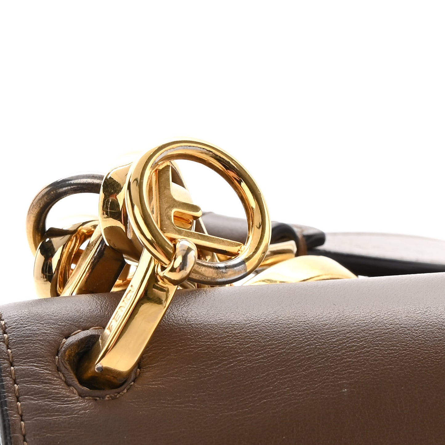 Vitello Century F is Fendi Bi-Color FF 1974 Embossed Kan I Shoulder Bag Maya Black