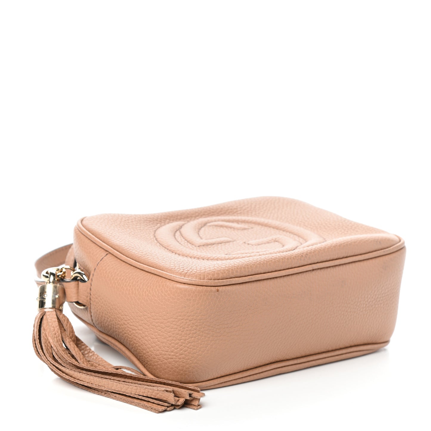 Pebbled Calfskin Small Soho Disco Bag Rose Beige
