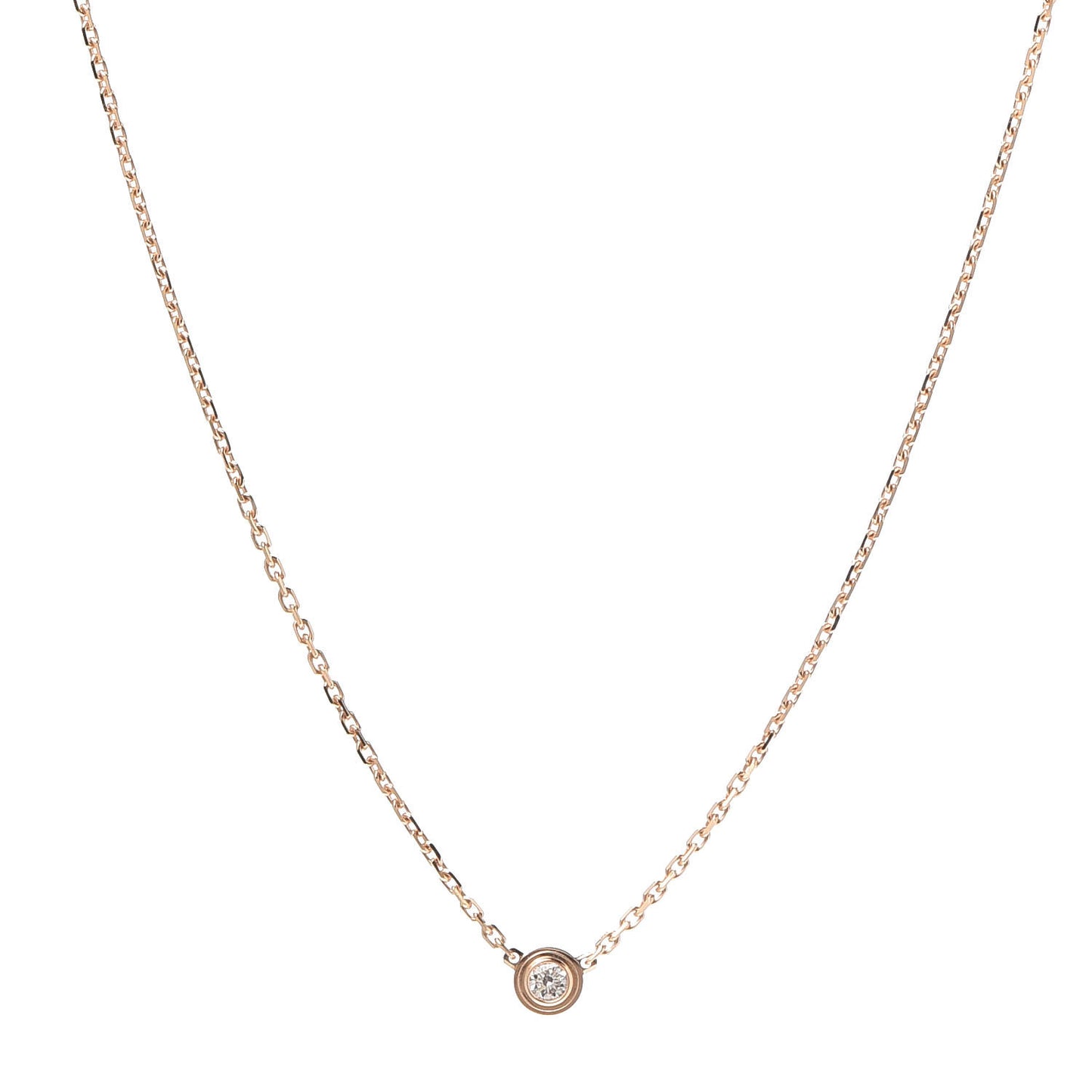18K Pink Gold Diamond XS D'Amour Pendant Necklace