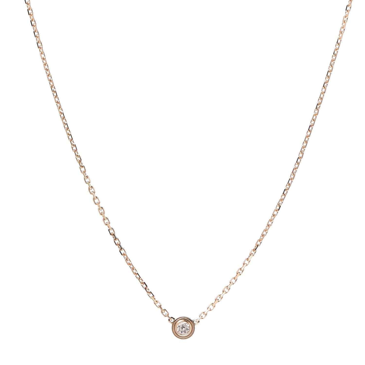 Cartier 18K Pink Gold Diamond XS D'Amour Pendant Necklace 1 of 7