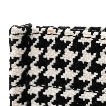 Christian Dior Canvas Houndstooth Embroidered Book Tote Black White 11 of 14