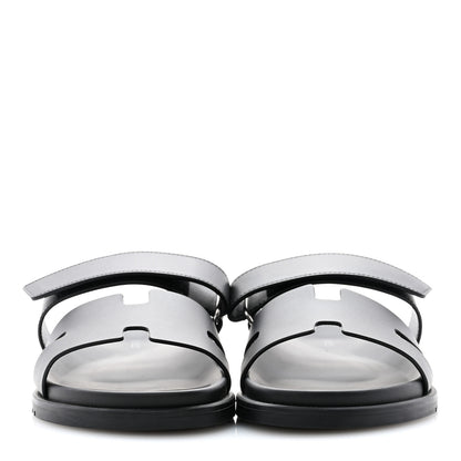 Hermes Calfskin Mens Chypre Sandals 42.5 Black 2 of 9