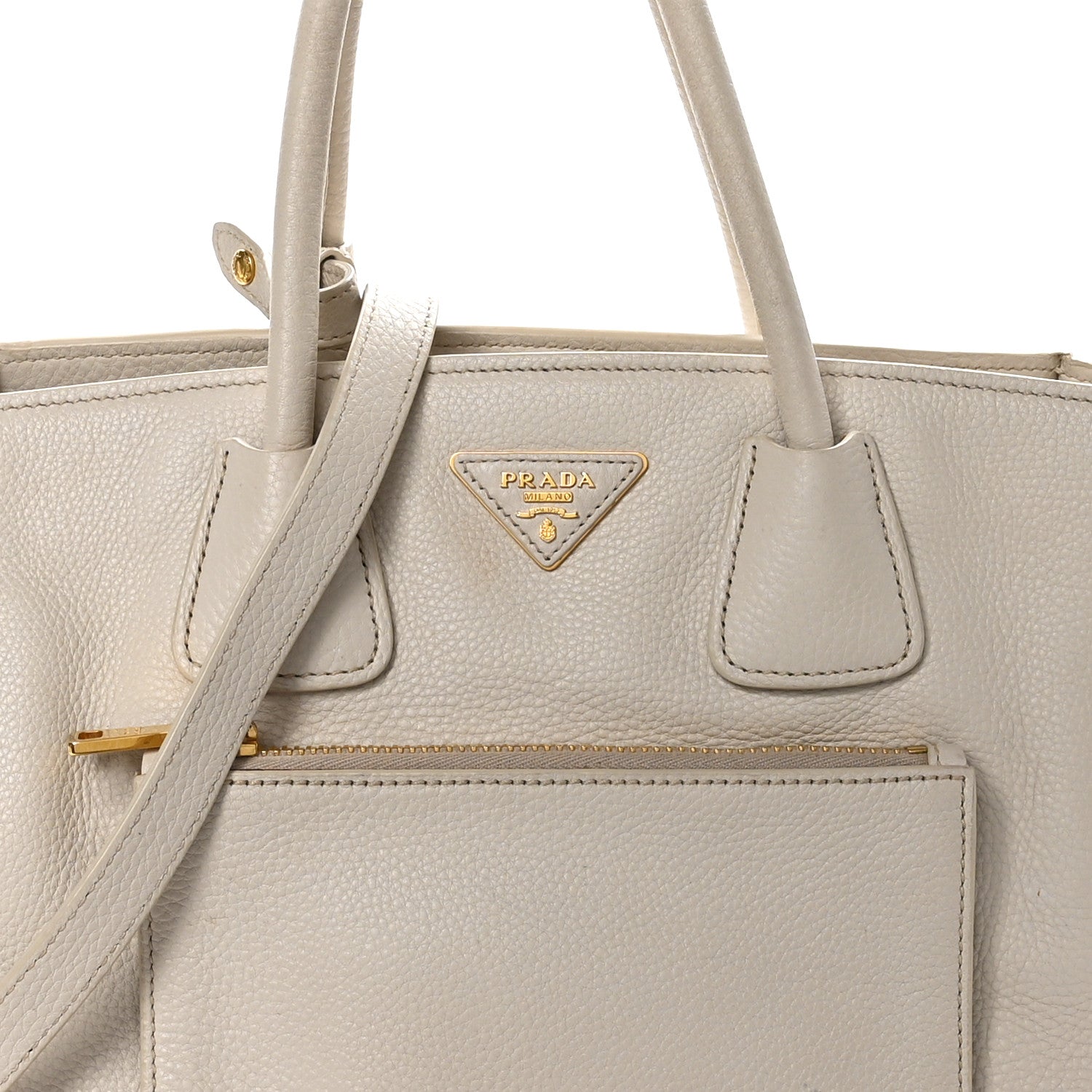 Prada Vitello Daino Shopping Tote Talco 7 of 11