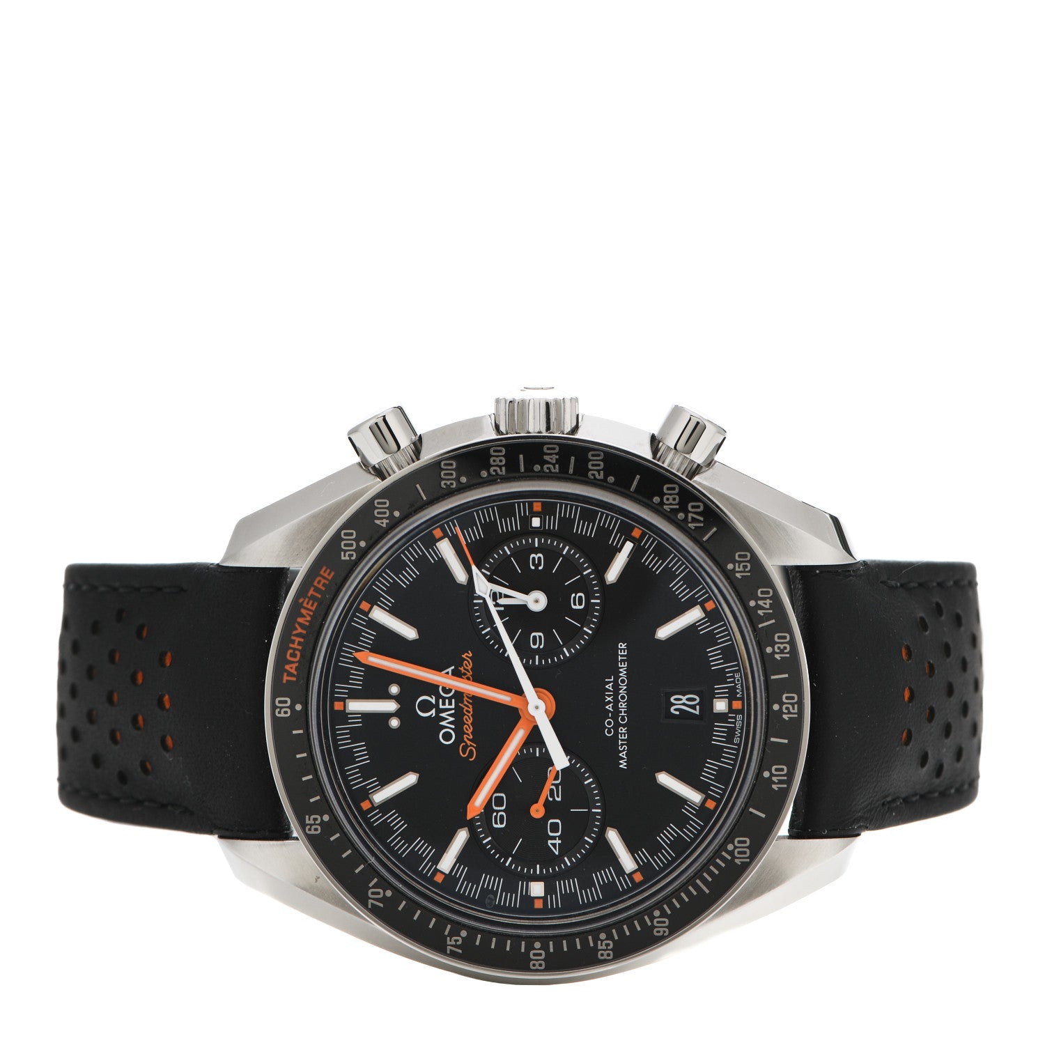 Omega Stainless Steel Calfskin 42mm Speedmaster Racing Co-Axial Master Chronometer Automatic Watch Black 329.32.44.51.01.001 2 of 5