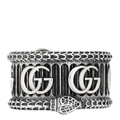 Gucci Sterling Silver GG Marmont Snake Band Ring 64 10.75 1 of 4