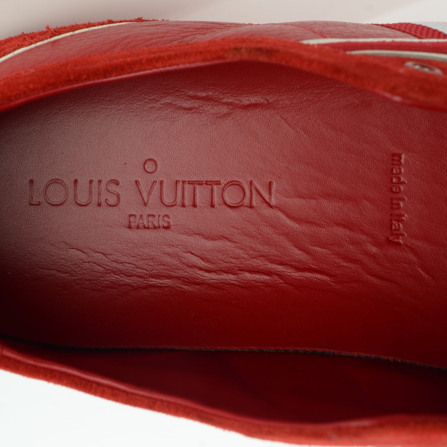 Calfskin Suede Sneakers 8 Red