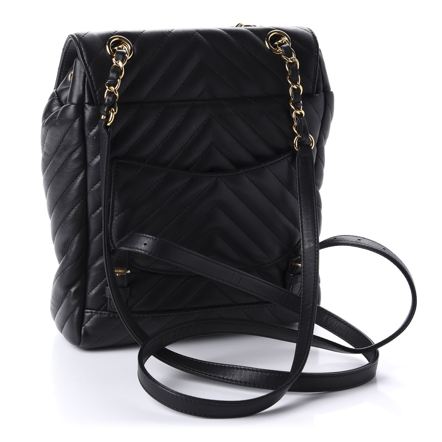 Chanel Calfskin Chevron Quilted Small Urban Spirit Backpack Black 2 of 11