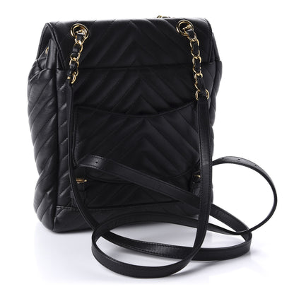 Chanel Calfskin Chevron Quilted Small Urban Spirit Backpack Black 2 of 11