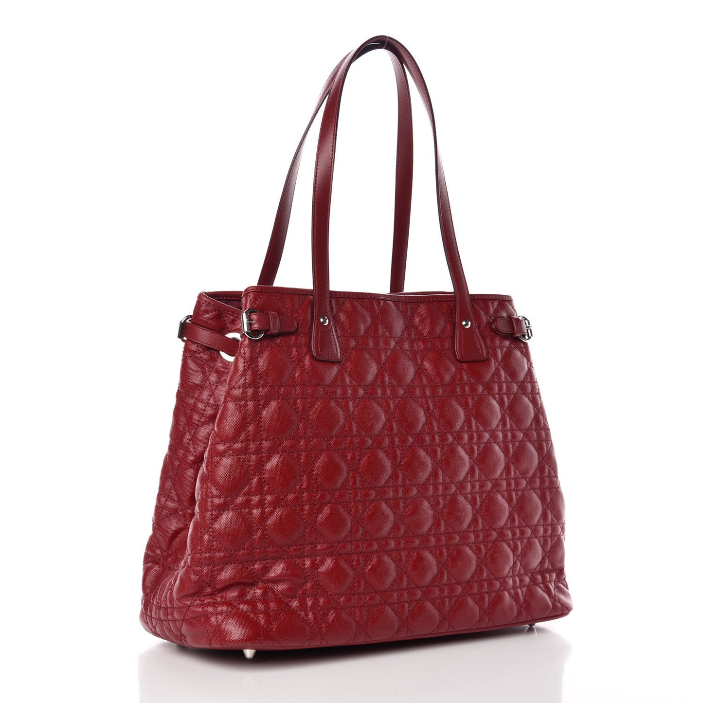 Coated Canvas Cannage Medium Panarea Tote Red