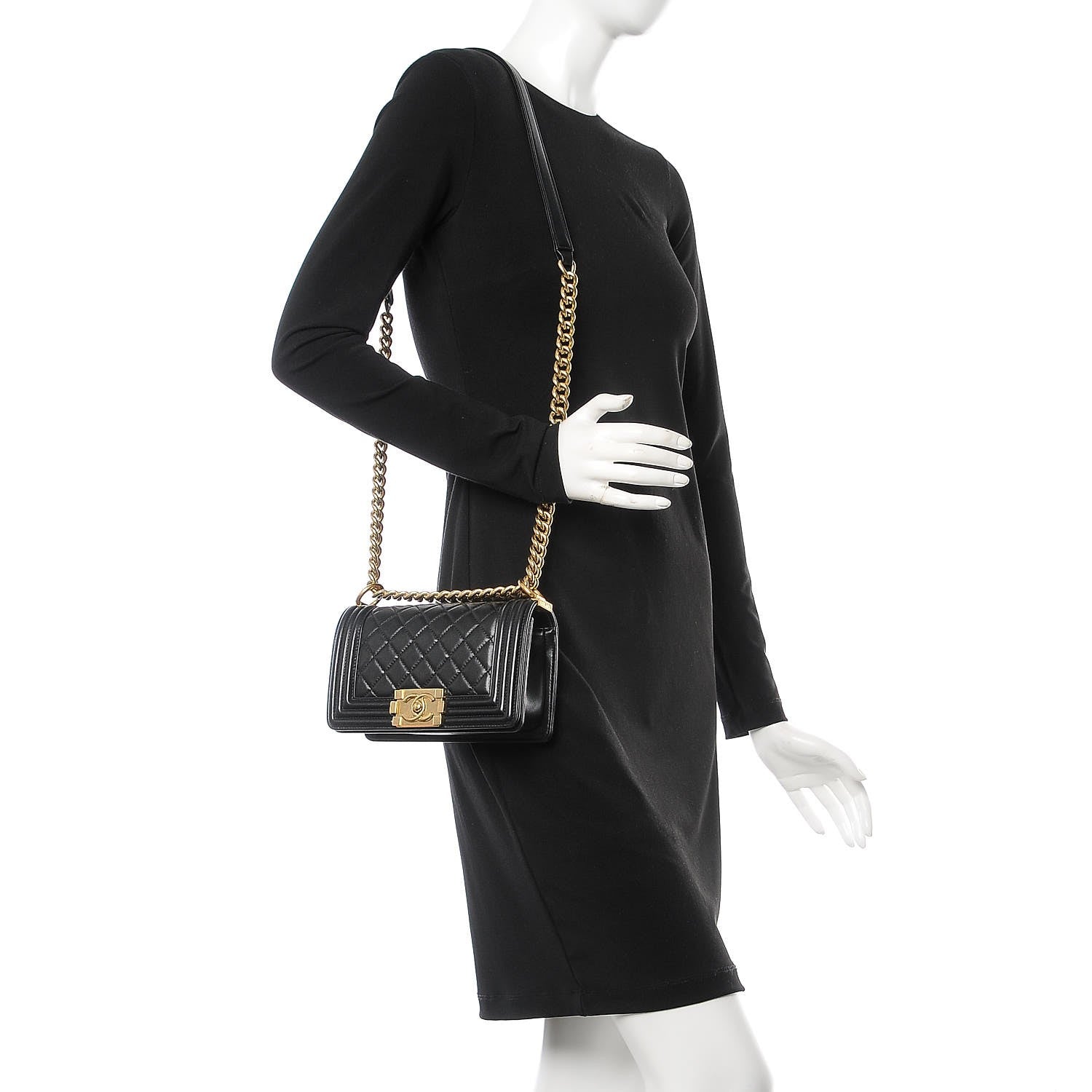 Chanel Lambskin Quilted Small Boy Flap Black 2 of 8