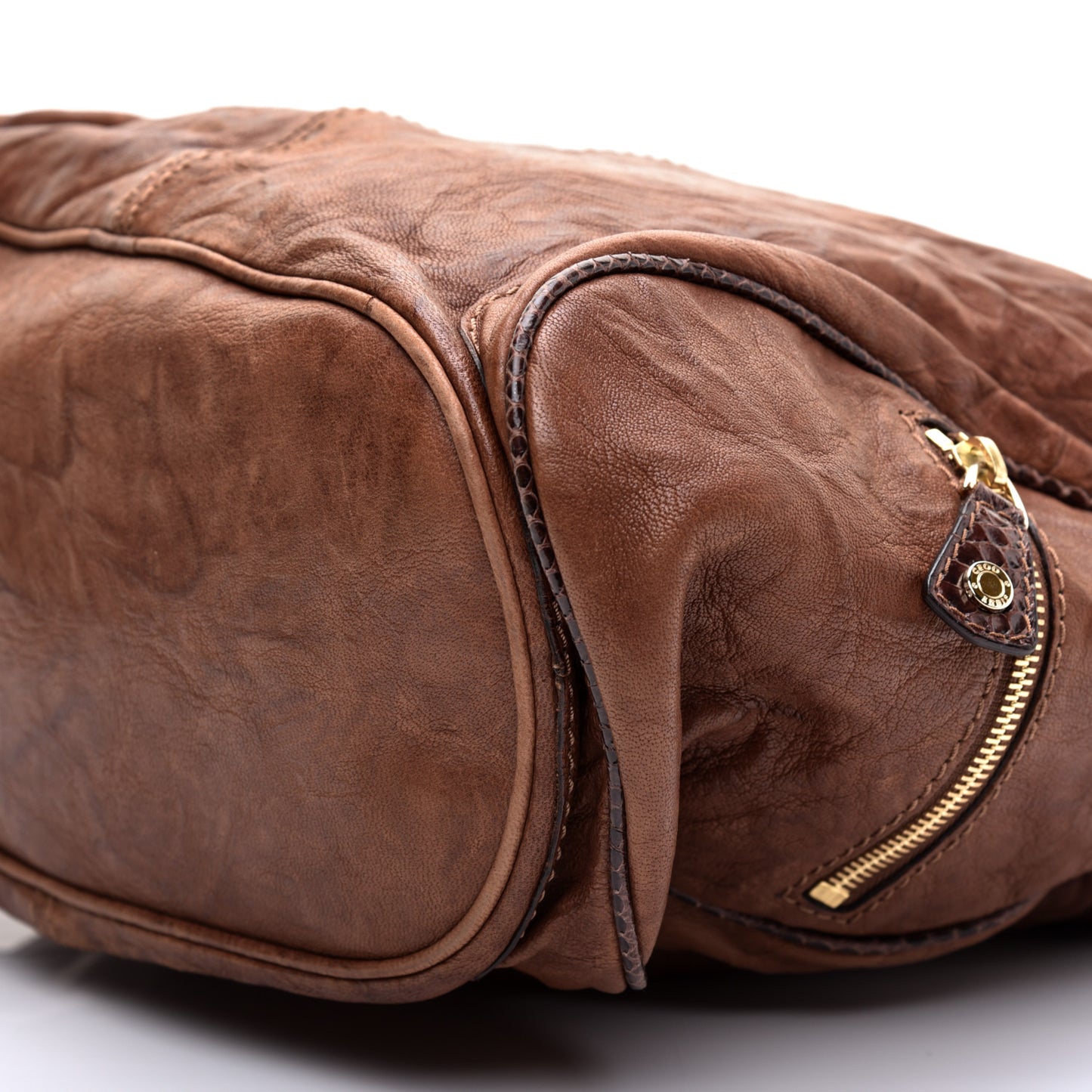 Calfskin Ramona Bucket Bag Brown