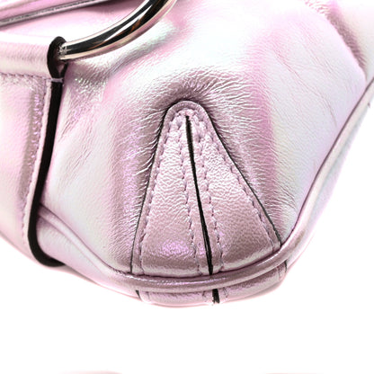Gucci Iridescent Nappa Vertical Matelasse Small Maxi Horsebit Chain Shoulder Bag Escape Pink 9 of 10