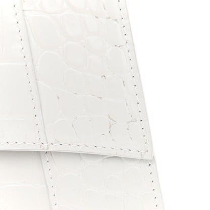 Balenciaga Calfskin Crocodile Embossed Small Hourglass Top Handle Bag White 12 of 15