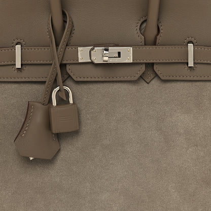 Hermes Veau Doblis Swift Grizzly Birkin 25 Etoupe 8 of 12