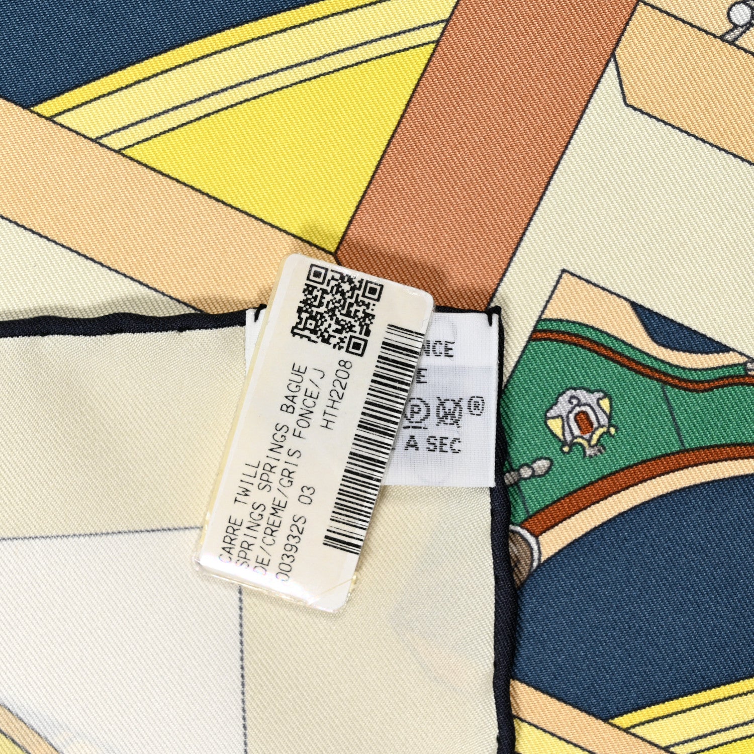 Hermes Silk Springs Springs Scarf 90 Creme Gris Fonce 4 of 4