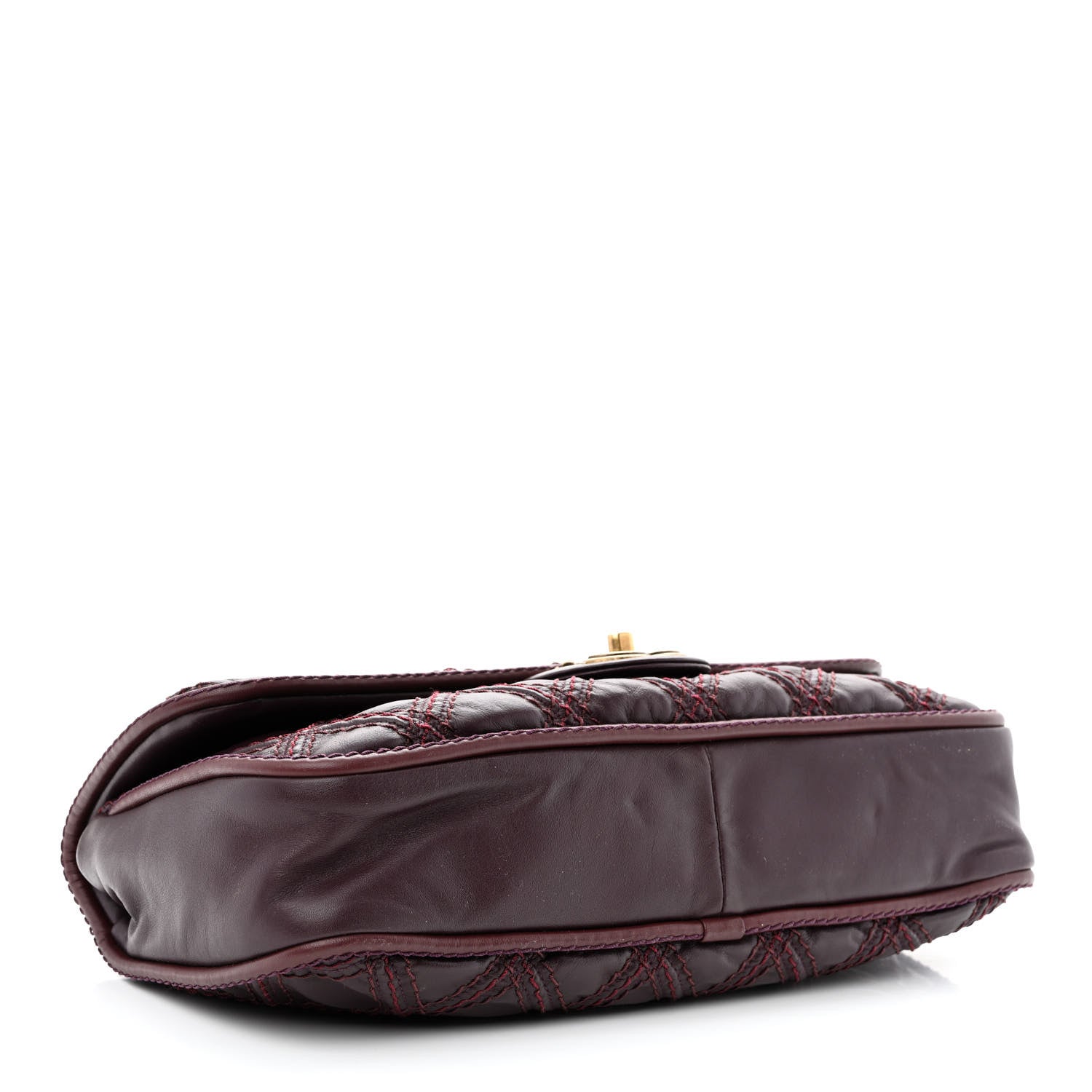 Chanel Calfskin Quilted Stitch Flap Plum 4 of 10