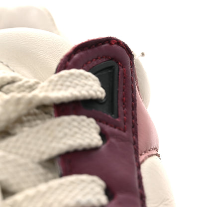 Chanel Calfskin CC Sneakers 38.5 Light Burgundy White Pink 13 of 14