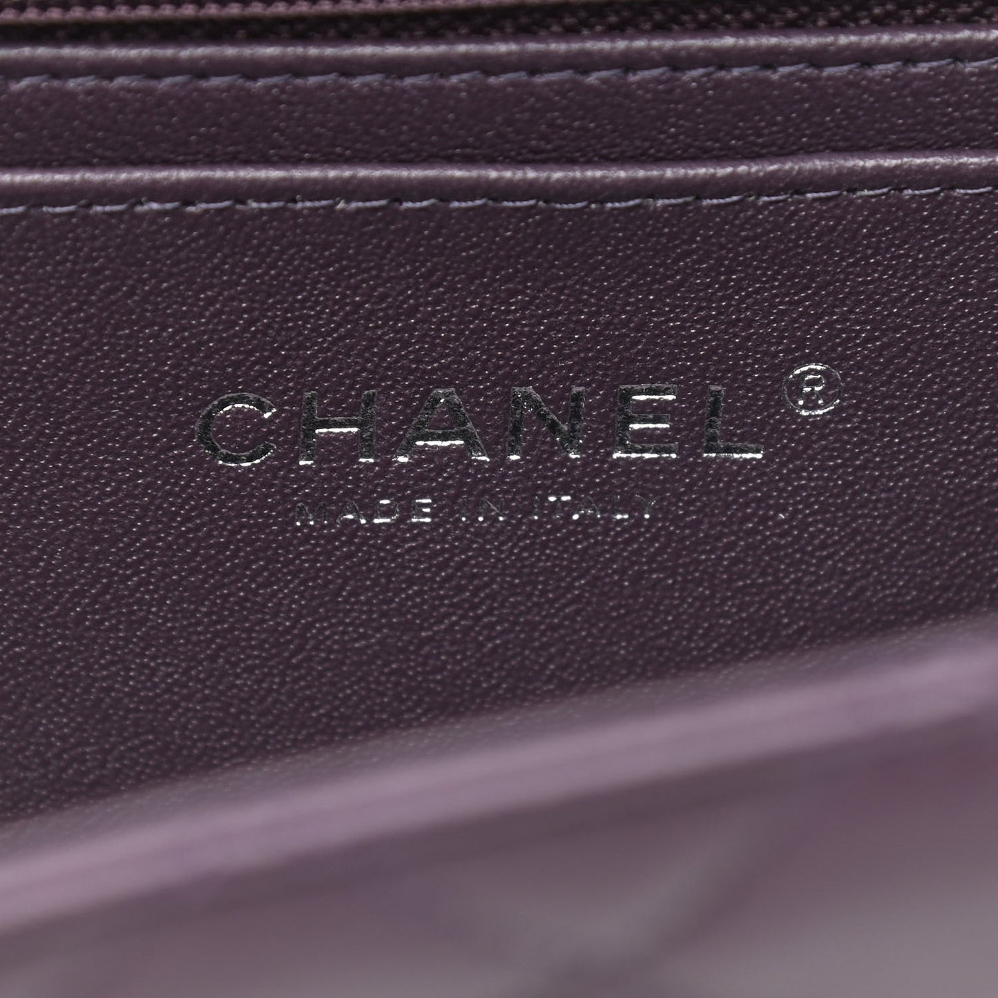 Lambskin Quilted Mini Rectangular Flap Dark Purple