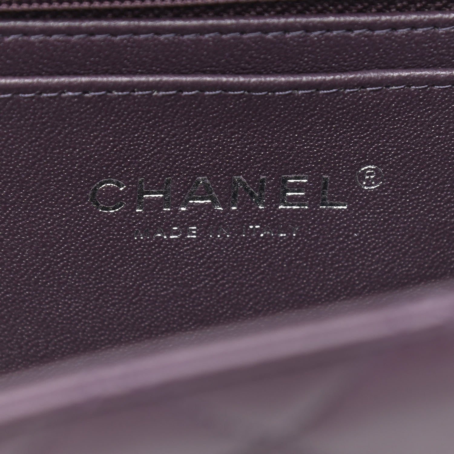 Chanel Lambskin Quilted Mini Rectangular Flap Dark Purple 5 of 9