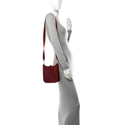 Hermes Taurillon Clemence Amazone Evelyne TPM Rouge H 2 of 11