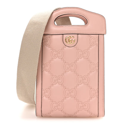 Gucci Calfskin GG Matelasse Mini Top Slip Handle Crossbody Bag Perfect Pink Natural 1 of 11