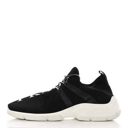 Prada Knit Fabric Logo Sneakers 41.5 Black White 1 of 10