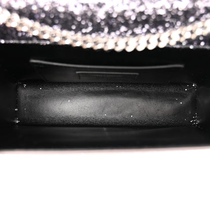 Saint Laurent Glitter Monogram Galactica Satchel Silver 5 of 10