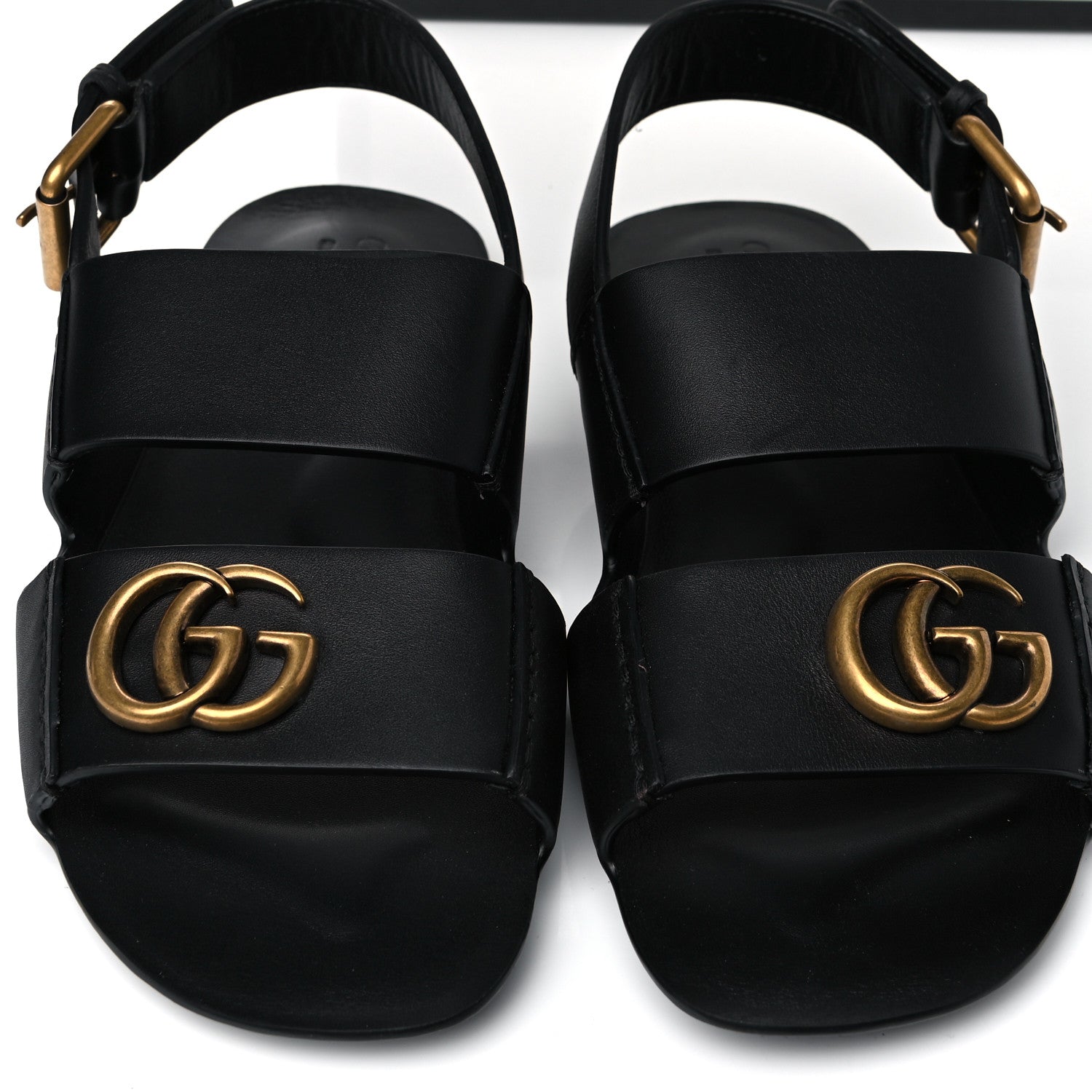 Gucci Calfskin Mens GG Marmont Sandals 6 Black 6 of 7