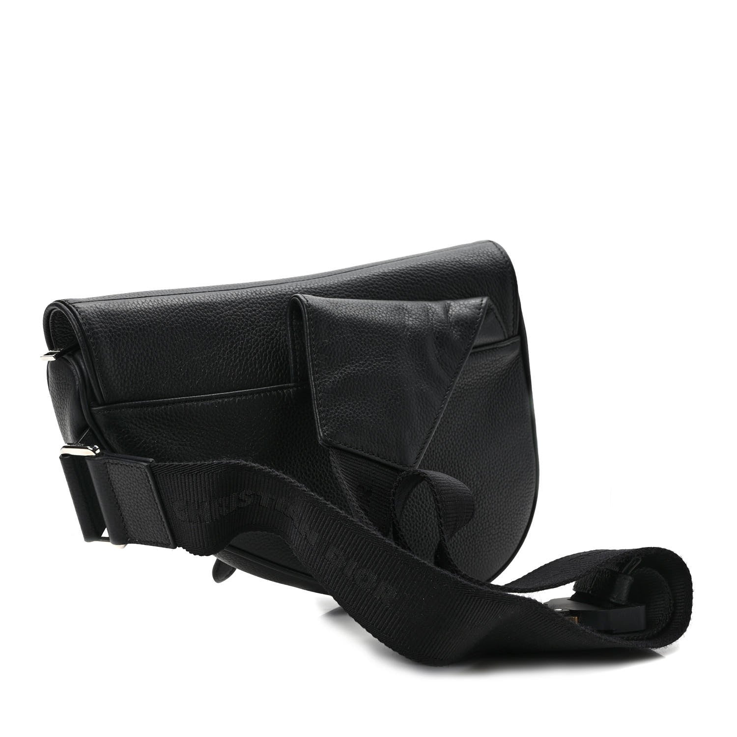 Christian Dior Grained Calfskin Mens Saddle Pouch Black 3 of 9